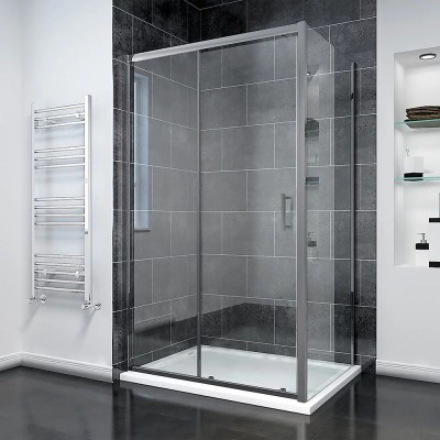 Душевой уголок Veconi Rovigo RV-055GM 110х100х195 RV055GM-110100-01-C8 профиль оружейная сталь, стекло прозрачное