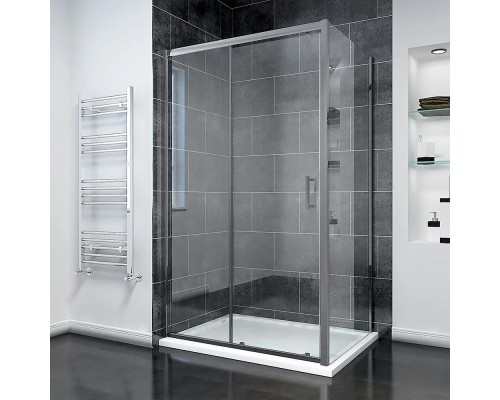 Душевой уголок Veconi Rovigo RV-055GM 110х100х195 RV055GM-110100-01-C8 профиль оружейная сталь, стекло прозрачное