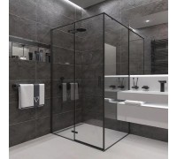 Душевой уголок Veconi Rovigo RV-073B 120x90х195 RV073B-12090-01-C4 профиль чёрный/матовый, стекло прозрачное