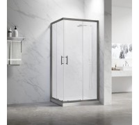 Душевой уголок Veconi Rovigo RV-27GM 110х90х190 RV27GM-11090-01-C8 профиль оружейная сталь, стекло прозрачное