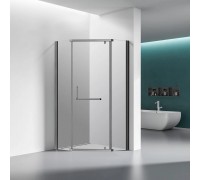 Душевой уголок Veconi Rovigo RV-36GR 90х90х195 RV36GR-90-01-C5 профиль брашированный графит, стекло прозрачное