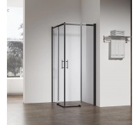 Душевой уголок Veconi Rovigo RV-50B 110х90х195 RV50B-11090-01-C8 профиль черный/матовый, стекло прозрачное