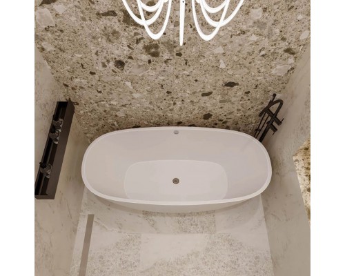 Ванна из искусственного камня Veconi Imperia 160х75 белый/глянцевый IMP16075 (145 кг)