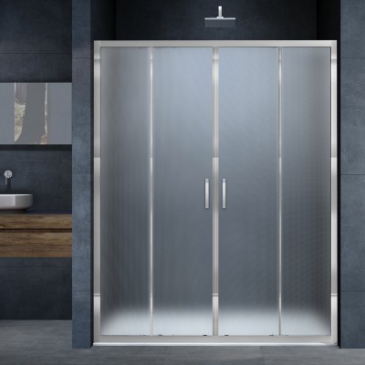 Душевая дверь Vincea Alpha 160х190 VDS-3AL2160MT профиль хром, стекло текстурное