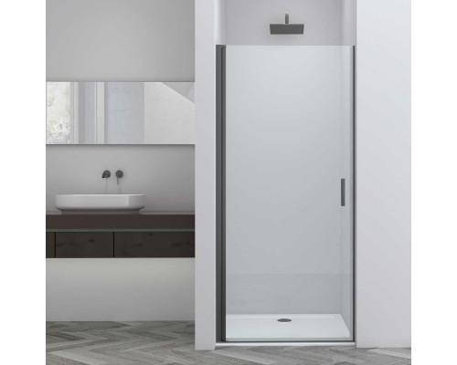 Душевая дверь Vincea Alpha 80х195 VDP-3AL800CLGM профиль вороненая сталь, стекло прозрачное