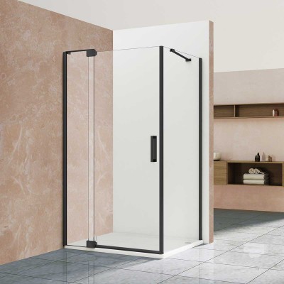 Душевой уголок Vincea Extra 100/110х90х200 VSR-1E101190CLB профиль черный, стекло прозрачное