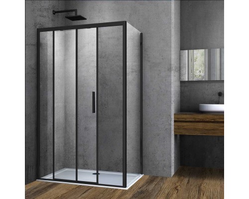 Душевой уголок Vincea Soft 120х90х195 VSR-3SO9012CLB профиль черный, стекло прозрачное
