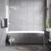 Стеклянная шторка на ванну WasserKraft Leine 80 см распашная, одностворчатая, закругленная, белый профиль 35P01-80WHITE
