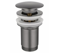 Донный клапан для раковины Wonzon & Woghand WW-88SS09-BGM с переливом 1 1/4, темный графит