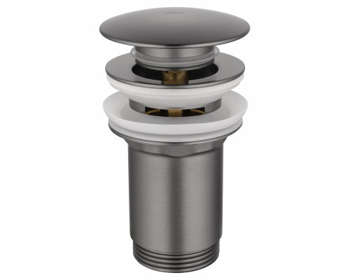 Донный клапан для раковины Wonzon & Woghand WW-88SS09-BGM с переливом 1 1/4, темный графит