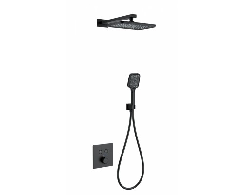 Душевая система Wonzon & Woghand WW-D2017-B-MB встраиваемая с термостатом, черный/матовый