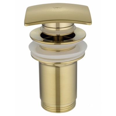 Донный клапан для раковины Wonzon & Woghand WW-88SS08-BG без перелива 1 1/4, брашированное золото