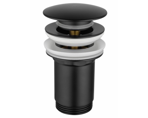 Донный клапан для раковины Wonzon & Woghand WW-88SS09-MB без перелива 1 1/4, черный/матовый