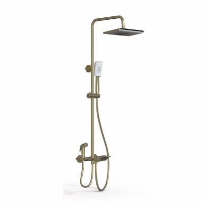 Душевая система Wonzon & Woghand WW-B3310-BG с термостатом, брашированное золото