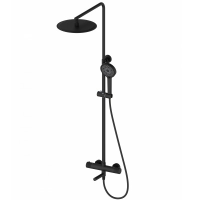 Душевая система Wonzon & Woghand WW-88739902-MB с термостатом, черный/матовый