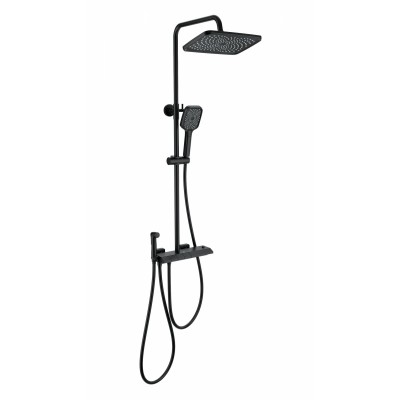 Душевая система Wonzon & Woghand Muse Piano WW-B4132-A-MB с термостатом, черный/матовый