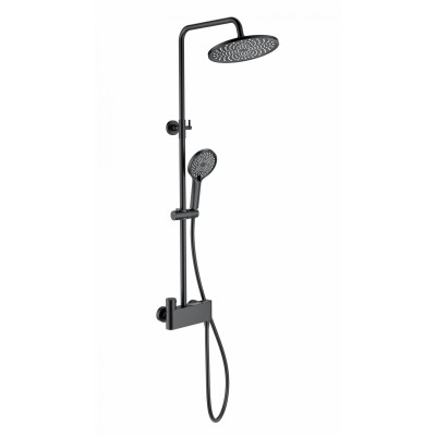 Душевая система Wonzon & Woghand Muse Corno WW-B3110-MB с термостатом, черный/матовый