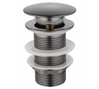 Донный клапан для раковины Wonzon & Woghand WW-88SS02-BGM без перелива 1 1/4, темный графит