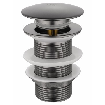 Донный клапан для раковины Wonzon & Woghand WW-88SS02-BGM без перелива 1 1/4, темный графит