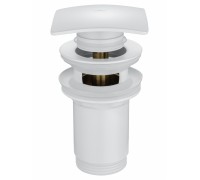 Донный клапан для раковины Wonzon & Woghand WW-88SS08-MW без перелива 1 1/4, белый/матовый