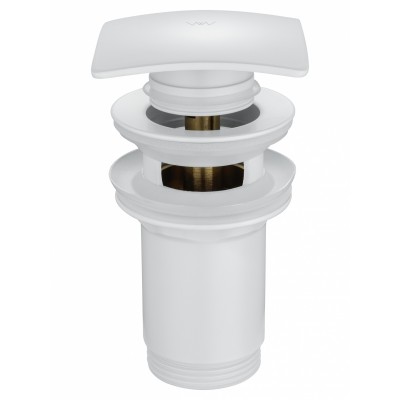 Донный клапан для раковины Wonzon & Woghand WW-88SS08-MW без перелива 1 1/4, белый/матовый