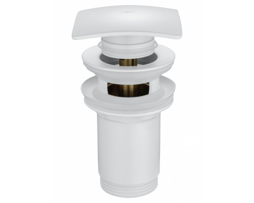 Донный клапан для раковины Wonzon & Woghand WW-88SS08-MW без перелива 1 1/4, белый/матовый