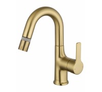 Смеситель Wonzon & Woghand WW-FE01L212-BG для раковины с выдвижным изливом, брашированное золото