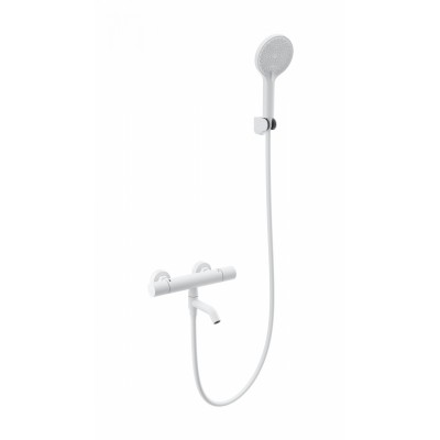 Смеситель Wonzon & Woghand INN 1 WW-B3013-A1-MW для ванны и душа с термостатом, белый/матовый