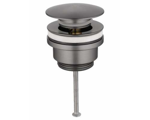 Донный клапан для раковины Wonzon & Woghand WW-88SS07-BGM без перелива 1 1/4, темный графит