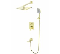 Душевая система Wonzon & Woghand Cube WW-88939016-BG встраиваемая, брашированное золото