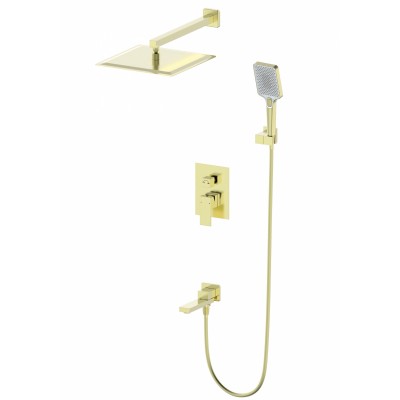 Душевая система Wonzon & Woghand Cube WW-88939016-BG встраиваемая, брашированное золото