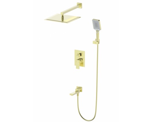 Душевая система Wonzon & Woghand Cube WW-88939016-BG встраиваемая, брашированное золото