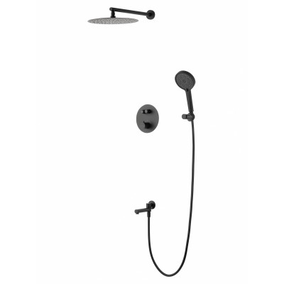 Душевая система Wonzon & Woghand Stick WW-88929010-MB встраиваемая с термостатом, черный/матовый