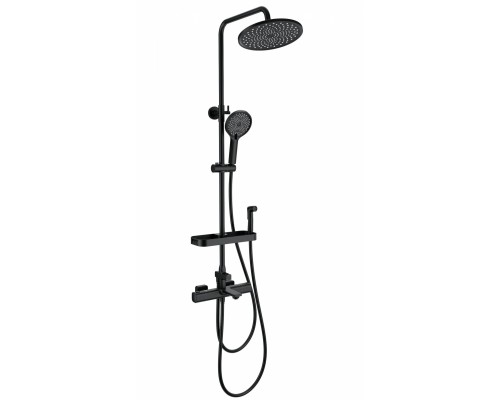Душевая система Wonzon & Woghand Solid WW-C3011-A1-MB с термостатом, черный/матовый