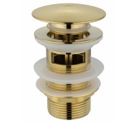Донный клапан для раковины Wonzon & Woghand WW-88SS01-BG с переливом 1 1/4, брашированное золото