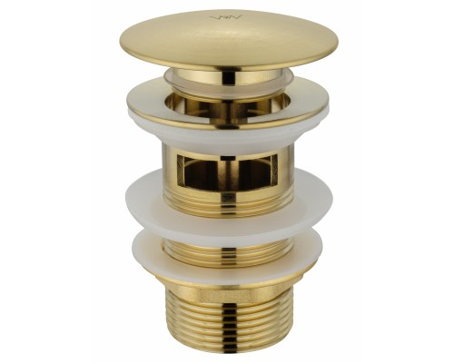 Донный клапан для раковины Wonzon & Woghand WW-88SS01-BG с переливом 1 1/4, брашированное золото