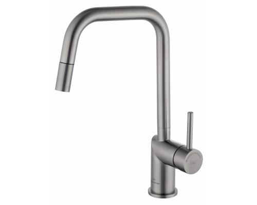 Смеситель Wonzon & Woghand WW-6018-BS для кухонной мойки с выдвижным изливом, брашированный никель