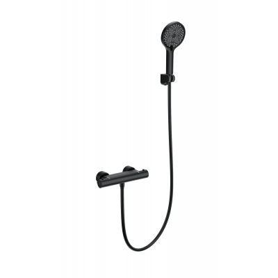 Смеситель Wonzon & Woghand INN 3 WW-B2003-A-MB для душа с термостатом, черный/матовый