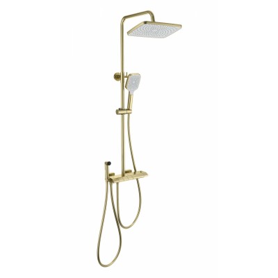 Душевая система Wonzon & Woghand Muse Piano WW-B4132-A-BG с термостатом, брашированное золото