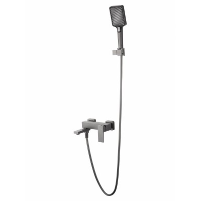 Смеситель Wonzon & Woghand Cube 2.0 WW-88037068-BGM для ванны и душа, темный графит