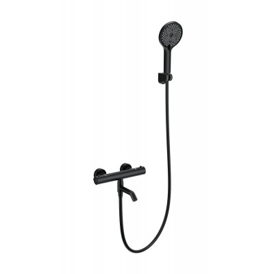 Смеситель Wonzon & Woghand INN 3 WW-B2065-A1-MB для ванны и душа с термостатом, черный/матовый