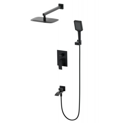 Душевая система Wonzon & Woghand Fit WW-88939009A-MB встраиваемая, черный/матовый