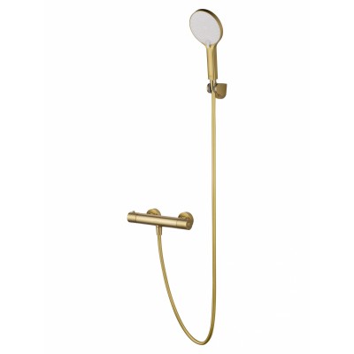 Смеситель Wonzon & Woghand INN 3 WW-B2065-A-BG для душа с термостатом, брашированное золото