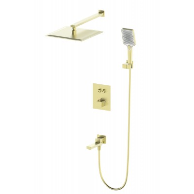 Душевая система Wonzon & Woghand WW-88929003-BG встраиваемая с термостатом, брашированное золото