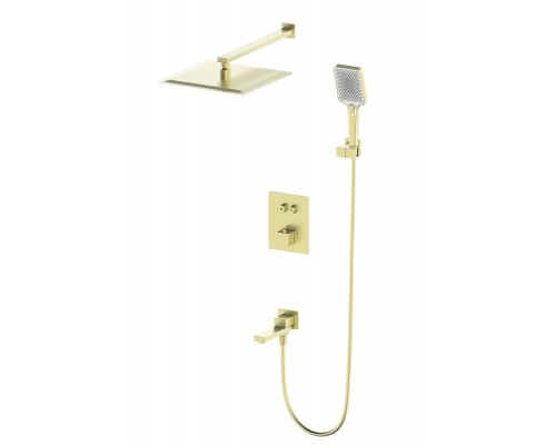 Душевая система Wonzon & Woghand WW-88929003-BG встраиваемая с термостатом, брашированное золото