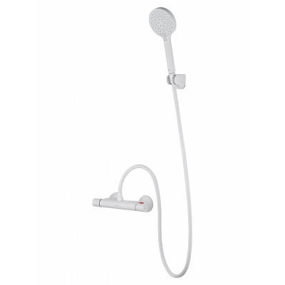 Смеситель Wonzon & Woghand INN 5 WW-B1005-A-MW для душа с термостатом, белый/матовый