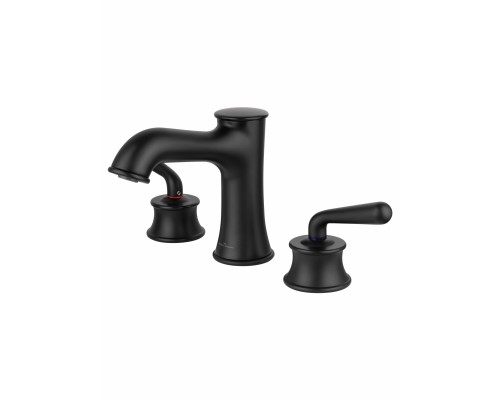 Смеситель Wonzon & Woghand Steam WW-88159008-MB встраиваемый для раковины на 3 отверстия, черный/матовый