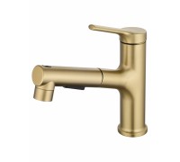 Смеситель Wonzon & Woghand WW-A40862-BG для раковины с выдвижным изливом, брашированное золото