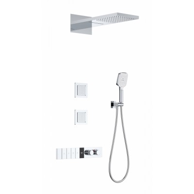 Душевая система Wonzon & Woghand WW-D4538-A-CR встраиваемая с термостатом, хром