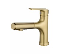 Смеситель Wonzon & Woghand WW-AE4151-BG для раковины с выдвижным изливом, брашированное золото